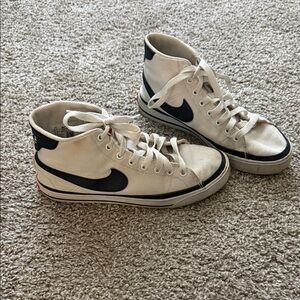 Nike High-Top Sneakers in Cream and Black